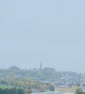 View of Charlestown, Boston on a rainy autumn day.