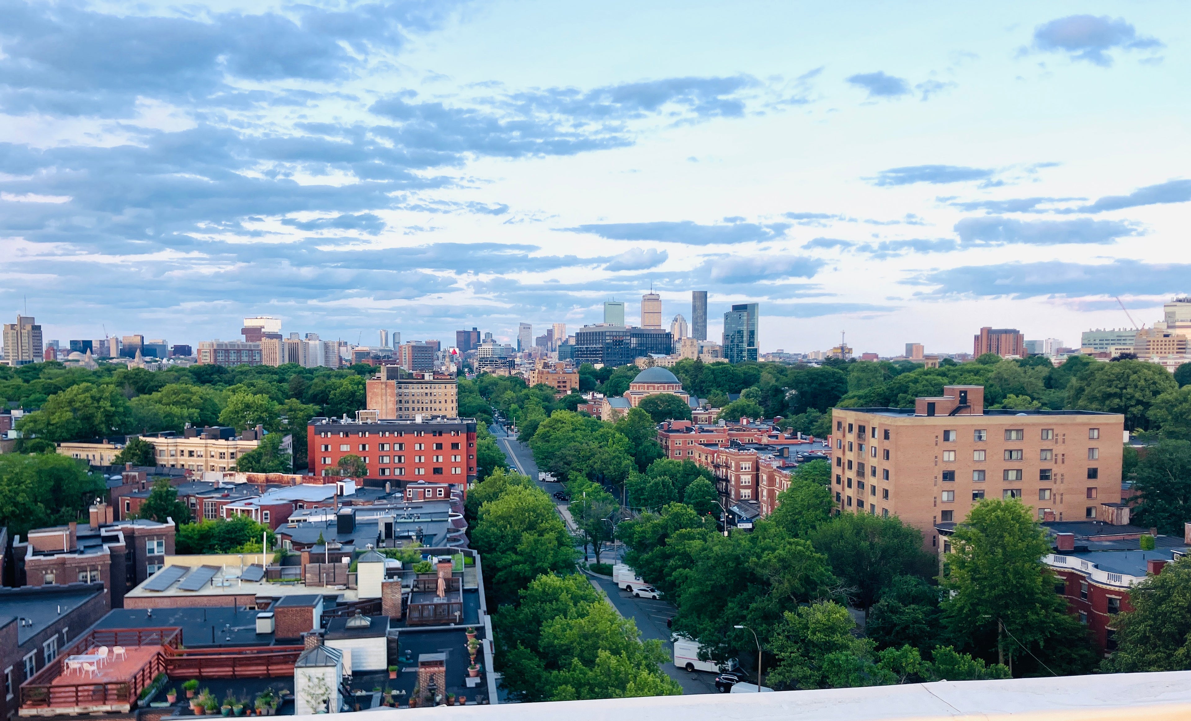 Summer Evening with city background
